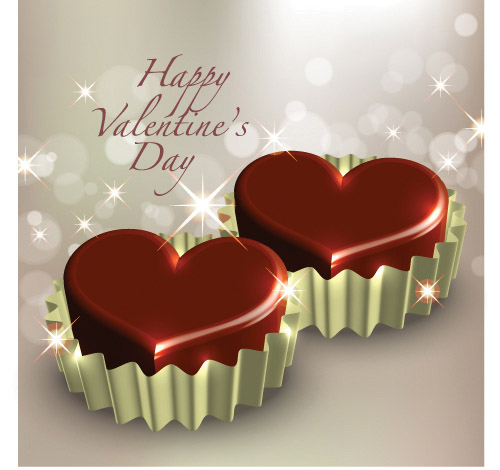 free vector Three-dimensional heart-shaped chocolate vector